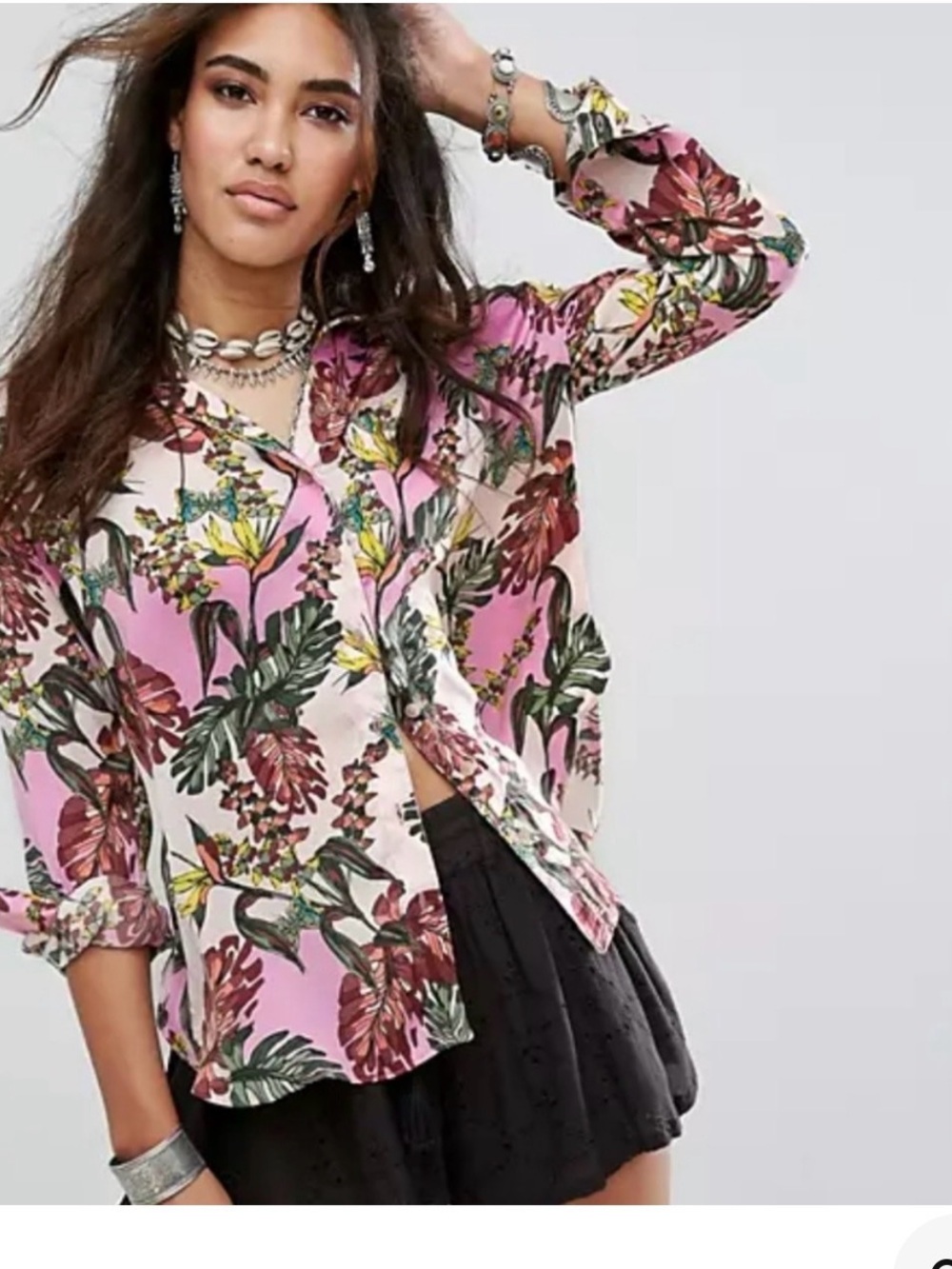 Free People “Under the Palms” Button-Down Shirt
